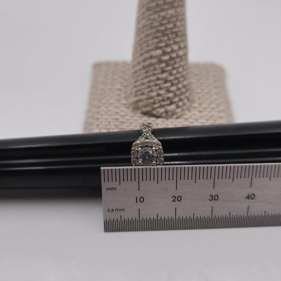 Size 7 Sterling Silver Clear Sapphire Gems Band Ring A3197 - Picture 9 of 10